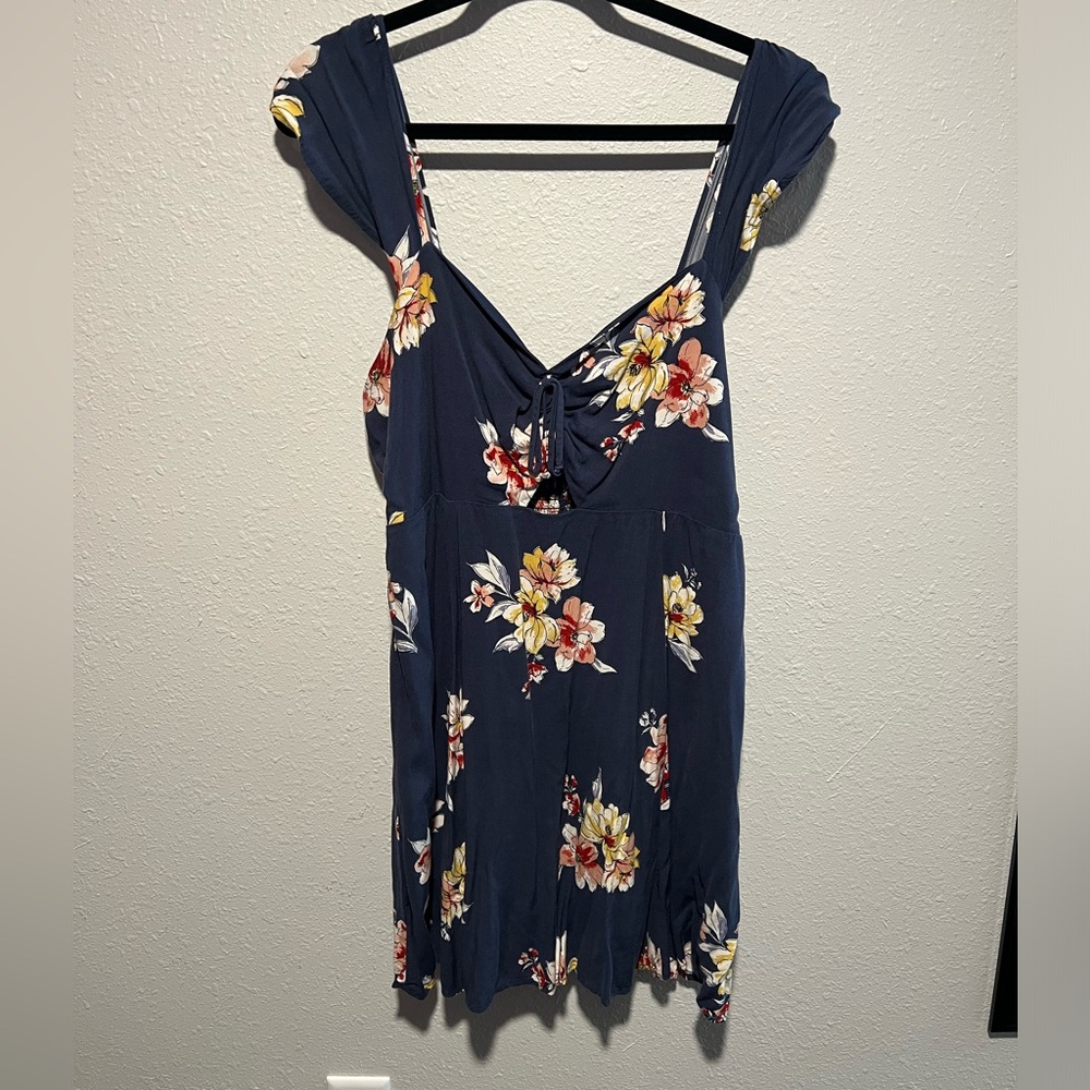 Floral Navy Blue Sun Dress